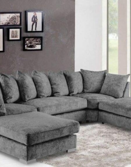 U Shape sofa with 2 Large Foot Stool